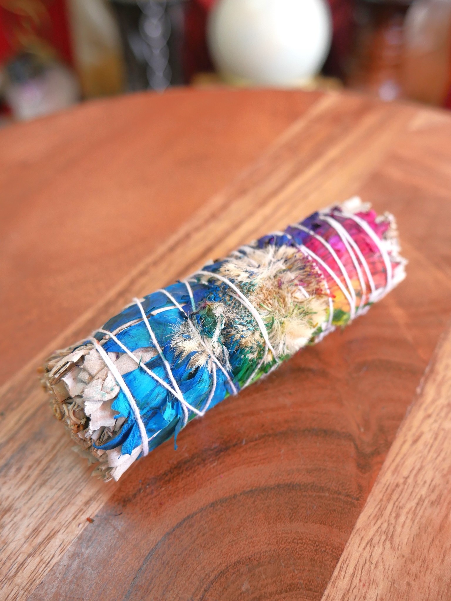 White Sage & Hummingbird Flower Smudge Stick 4