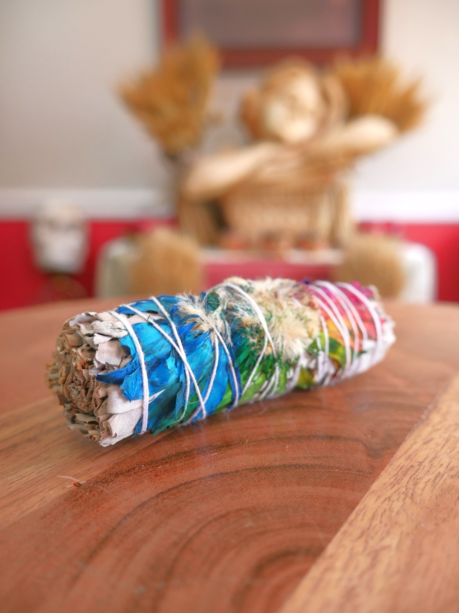 White Sage & Hummingbird Flower Smudge Stick 4