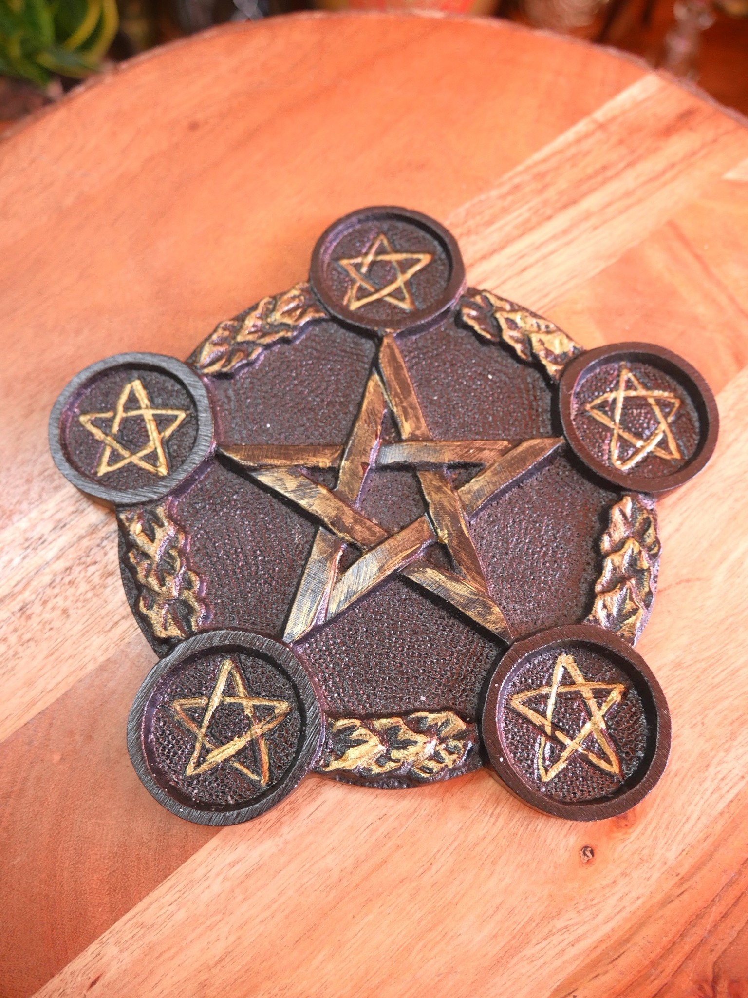 Pentagram Candle Holder/Altar Tile 7"