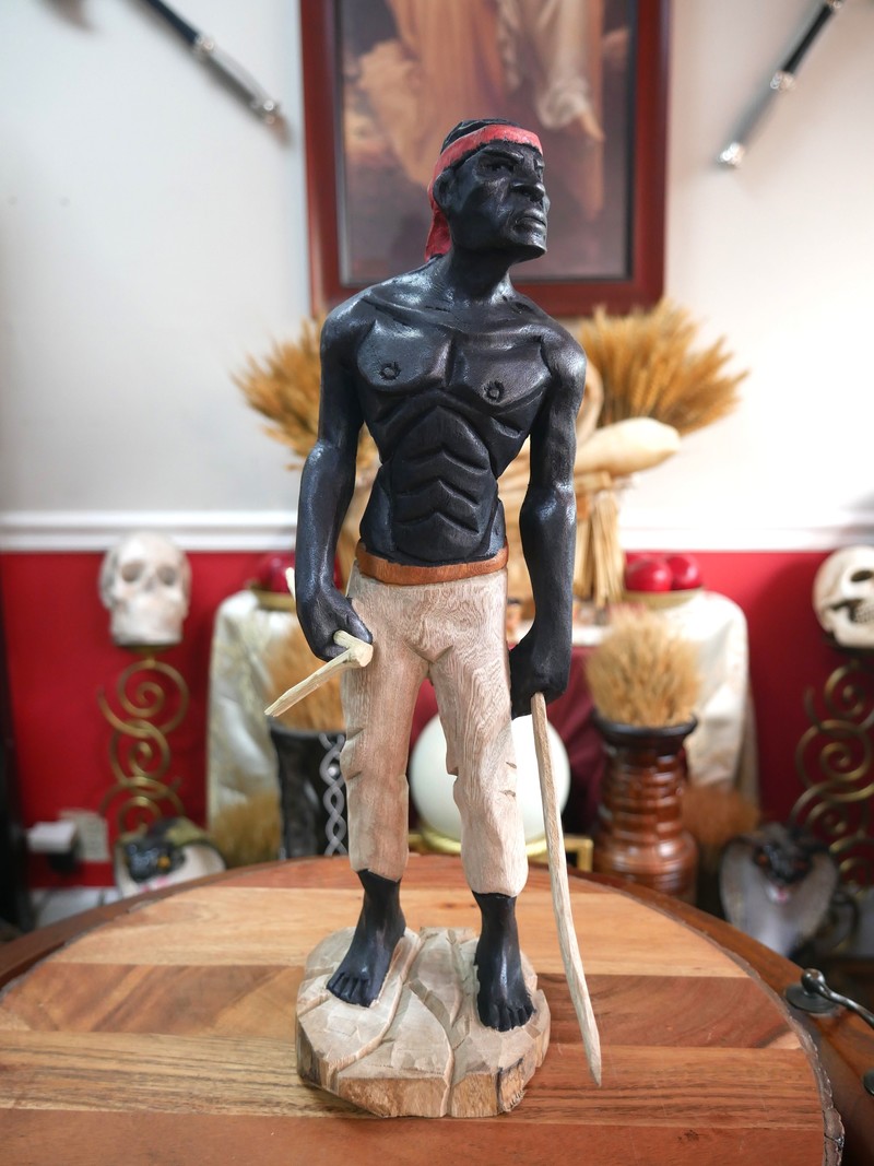 Red Wooden Congo Statue