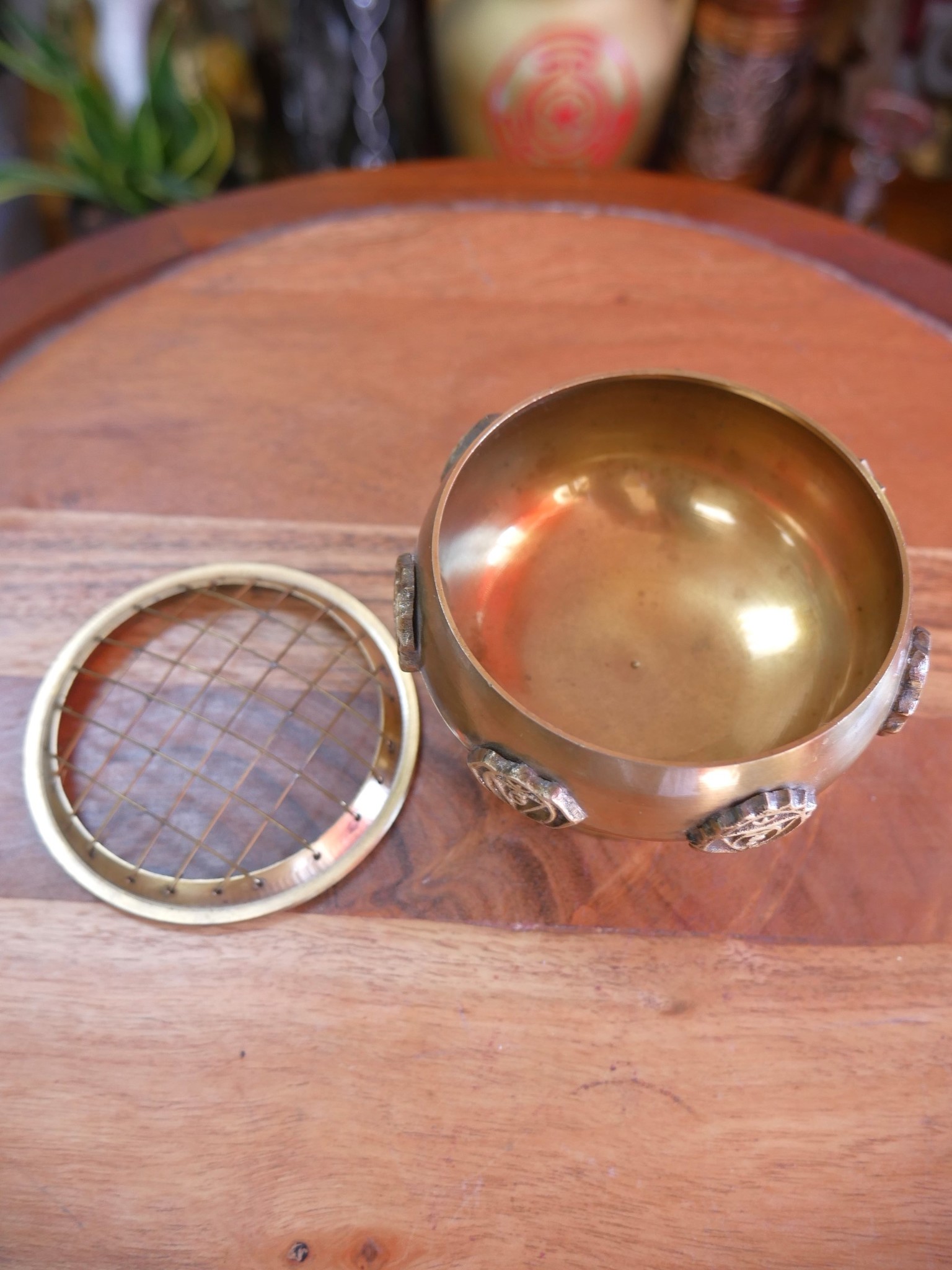 Seven Chakra Solid Brass Screen Charcoal Burner