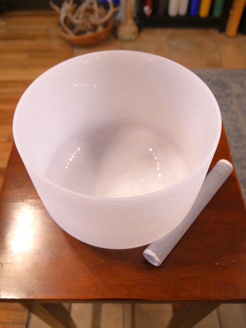 White Crystal Singing Bowl 10"