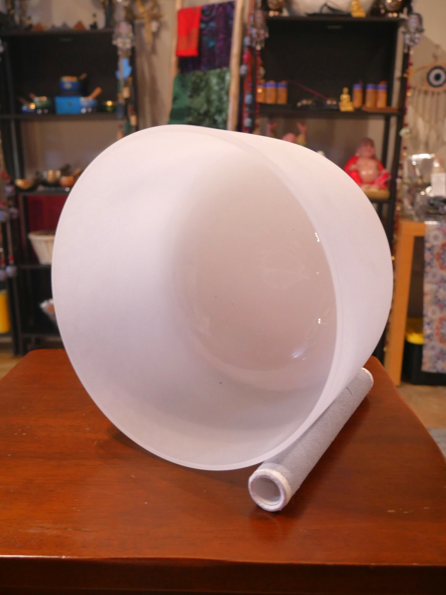 White Crystal Singing Bowl 10"