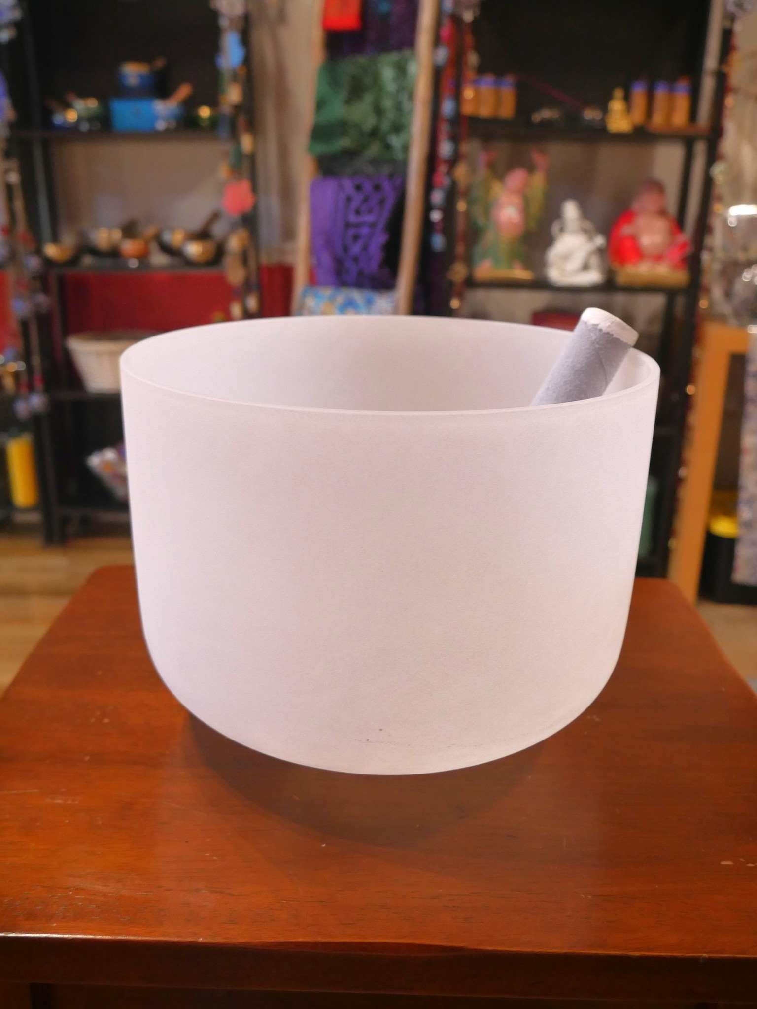 White Crystal Singing Bowl 10"