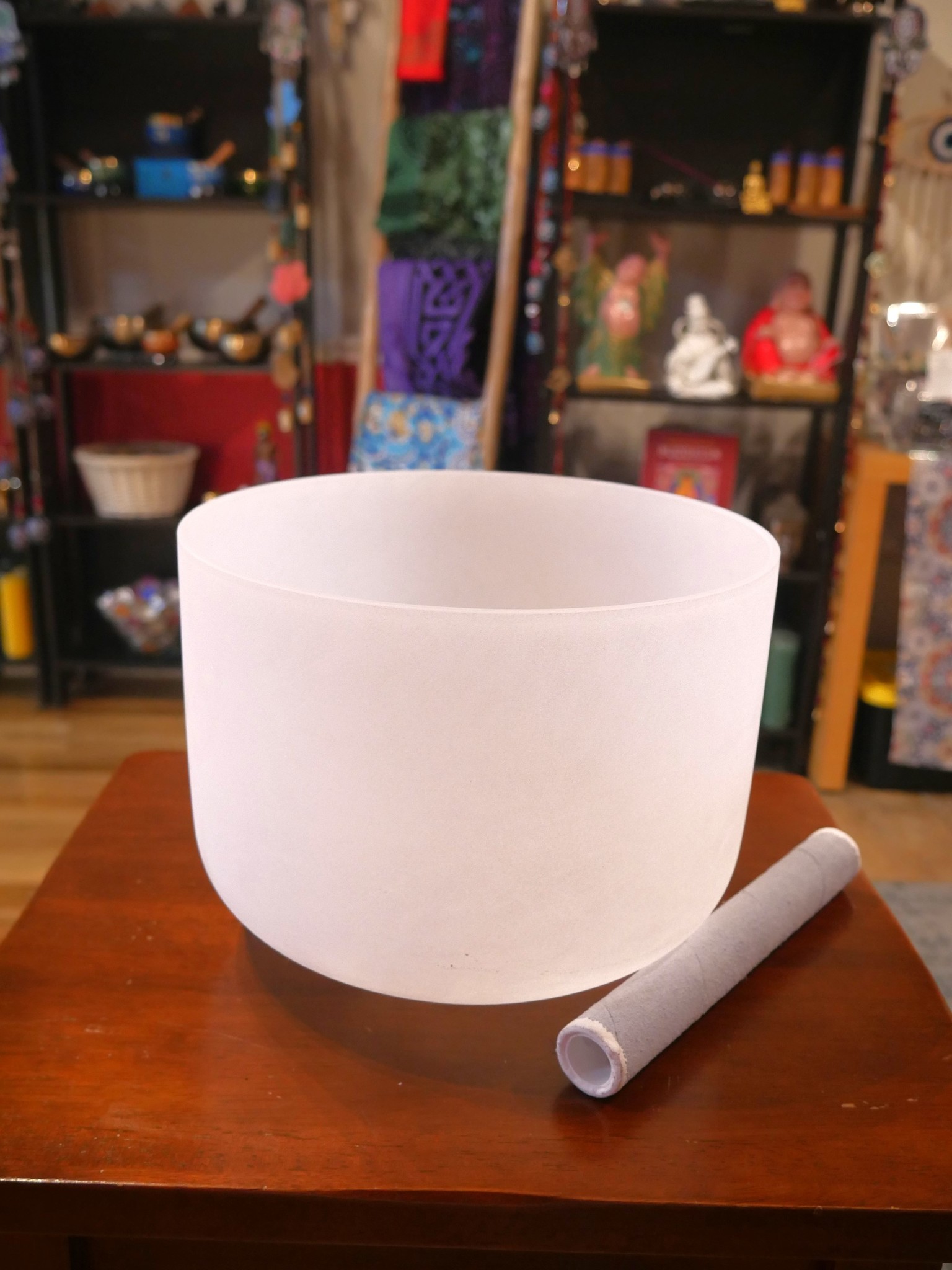 White Crystal Singing Bowl 10"