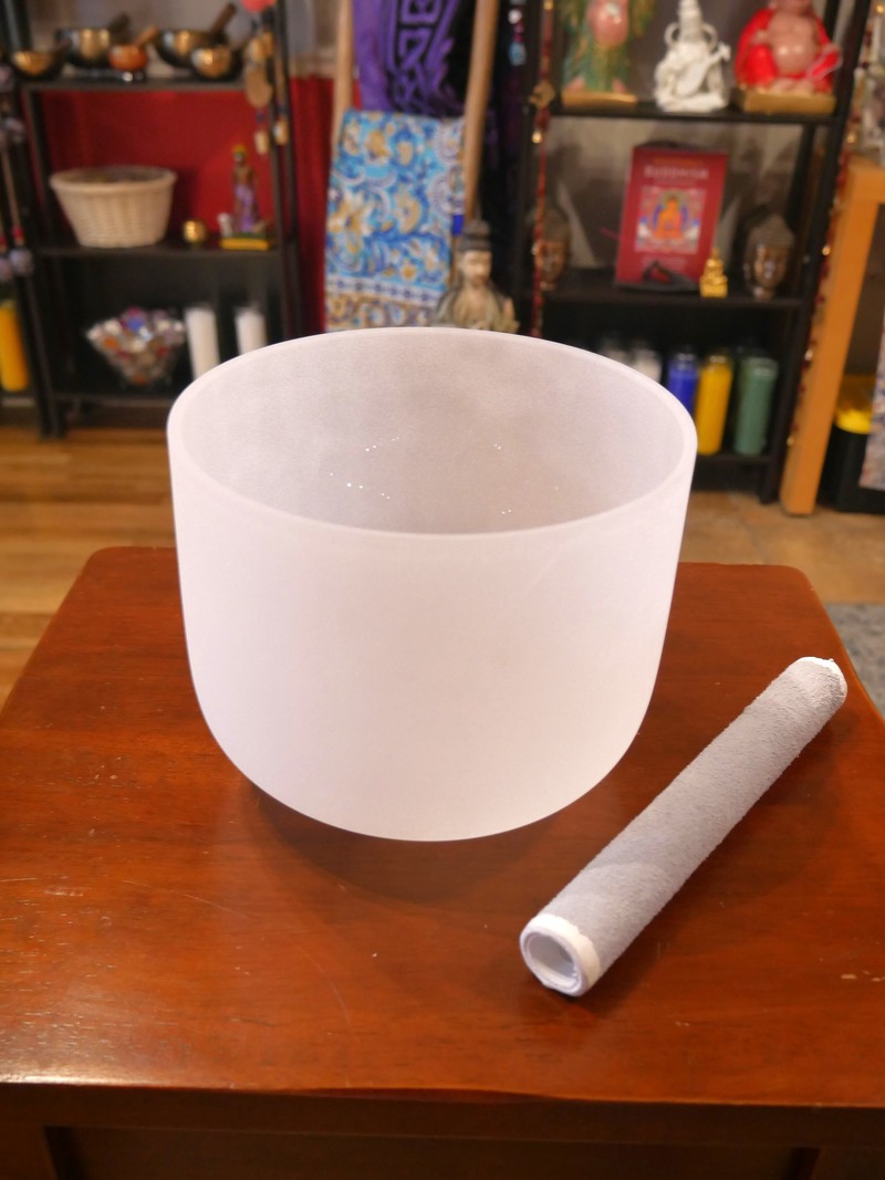 8" White Crystal Singing Bowl