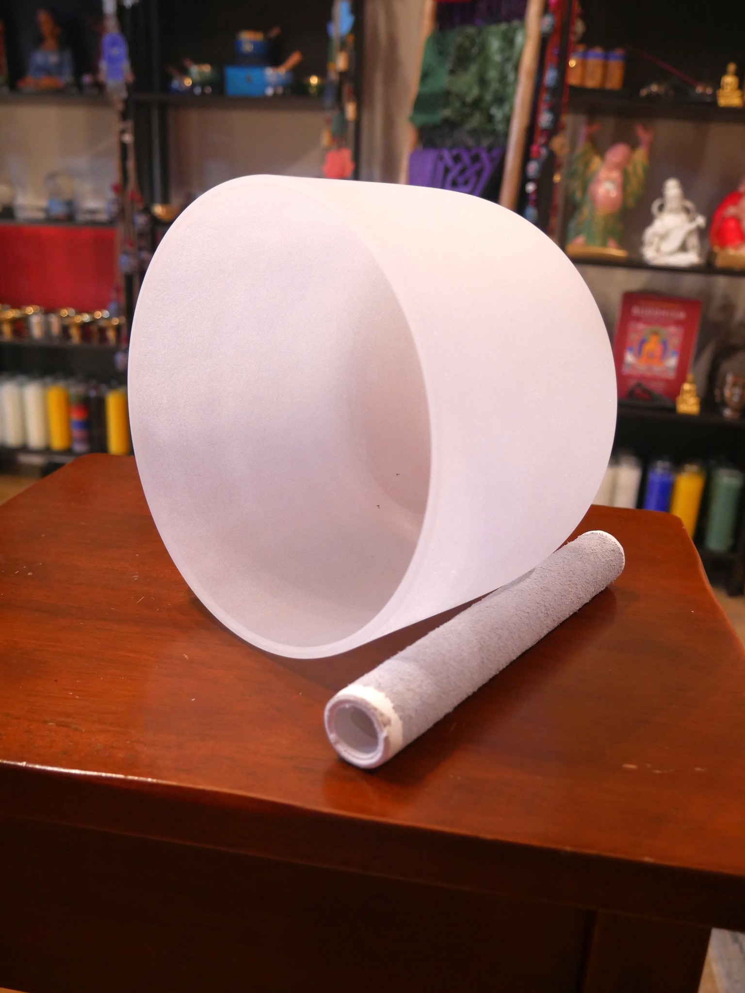 8" White Crystal Singing Bowl