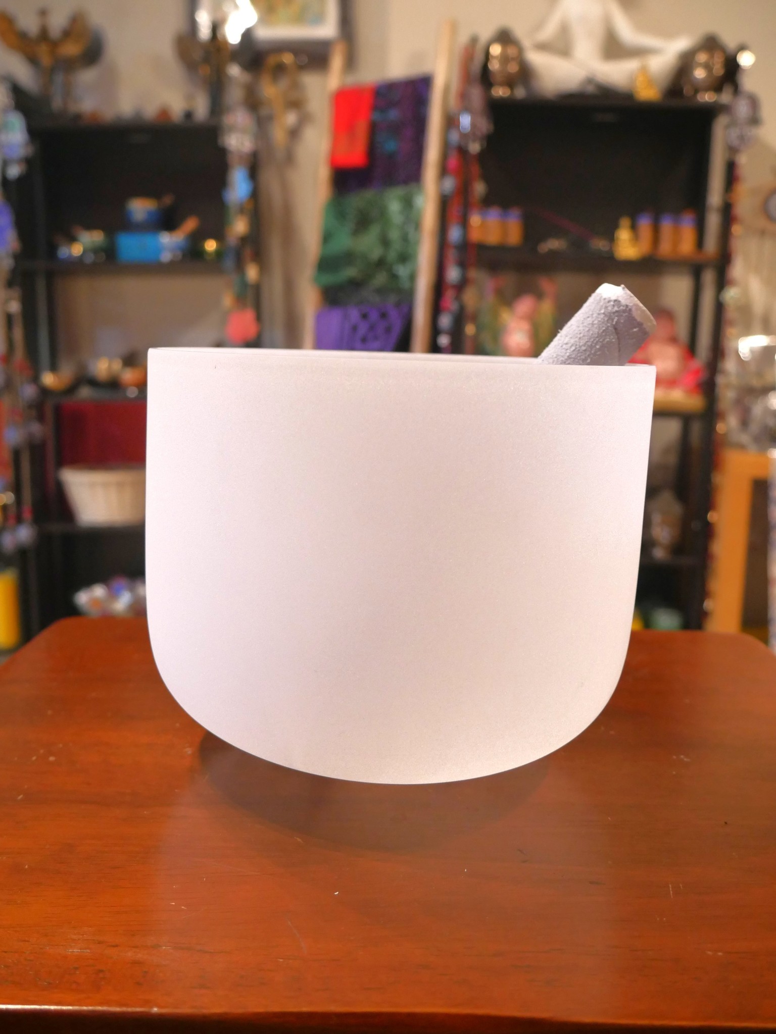 8" White Crystal Singing Bowl