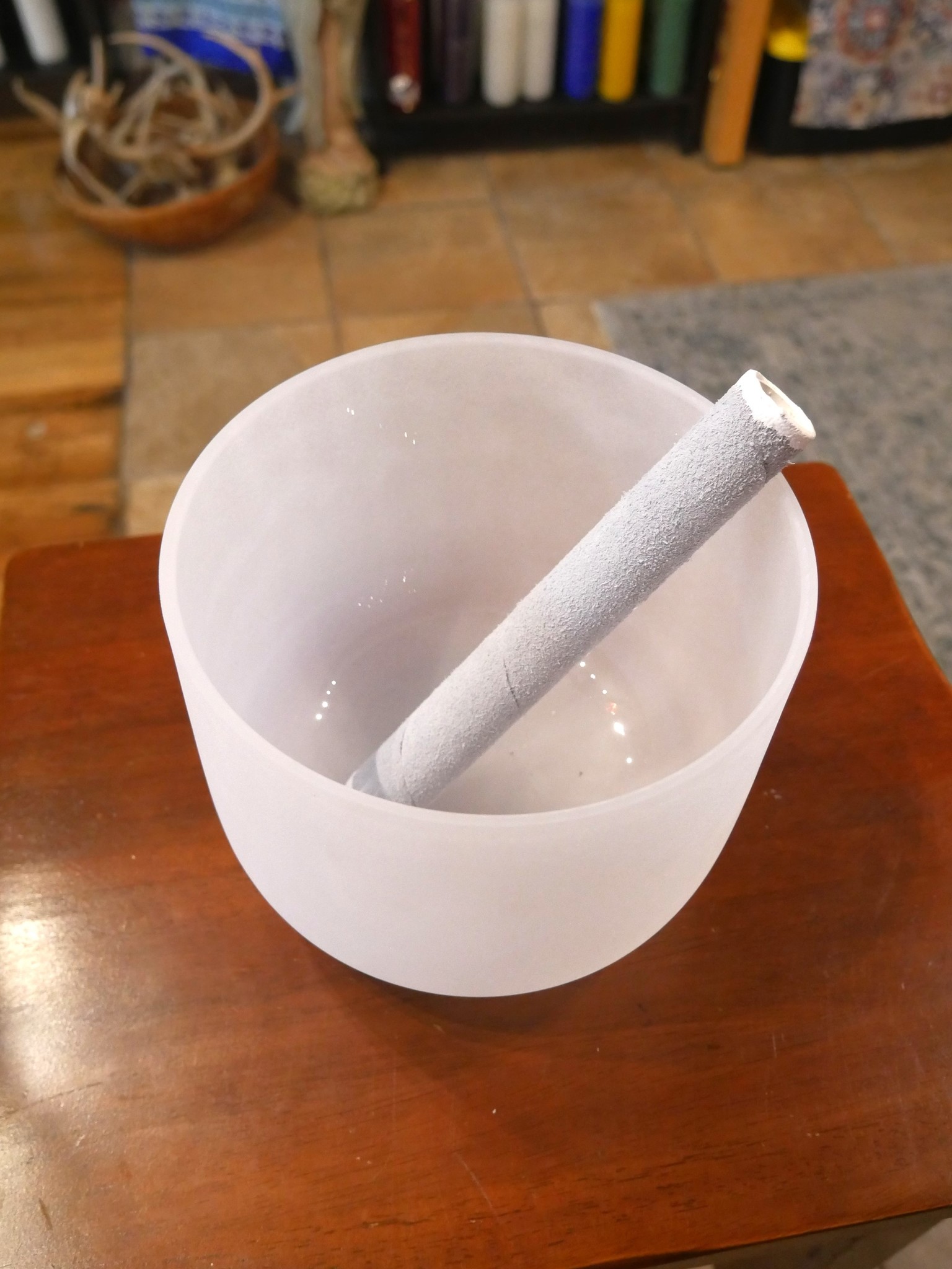 8" White Crystal Singing Bowl