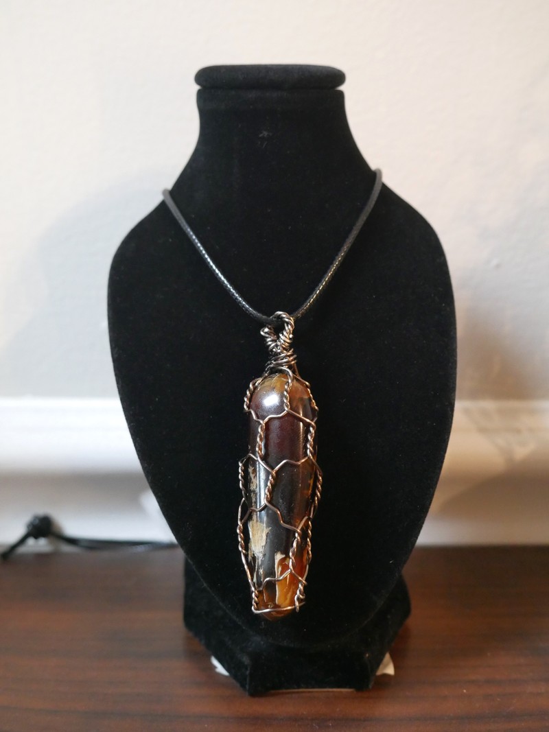 Wrapped Zebra Amber Crystal