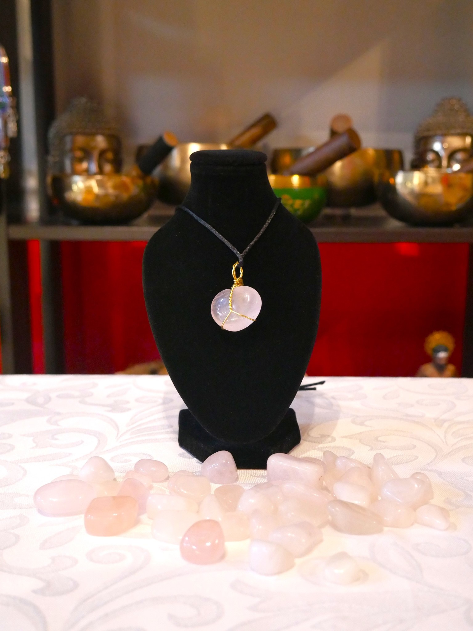 Wrapped Rose Quartz Heart