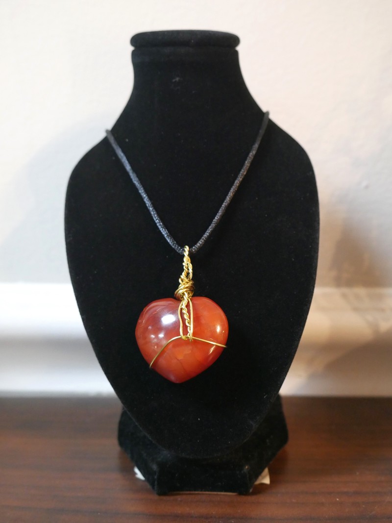 Wrapped Carnelian Heart