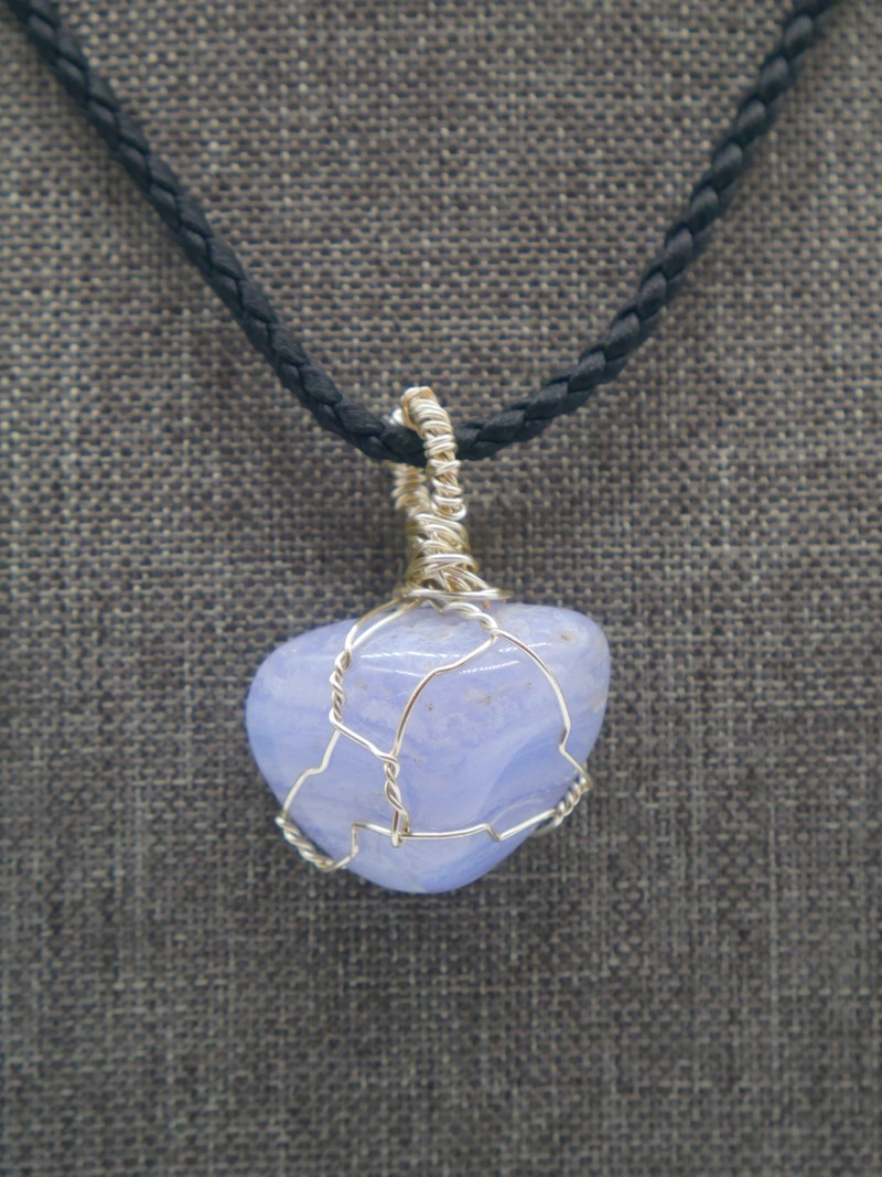 Wrapped Blue Lace Agate Crystal