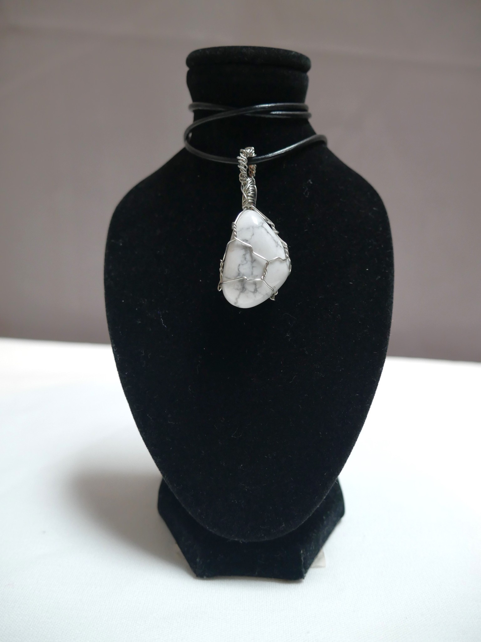 Wrapped White Howlite Crystal