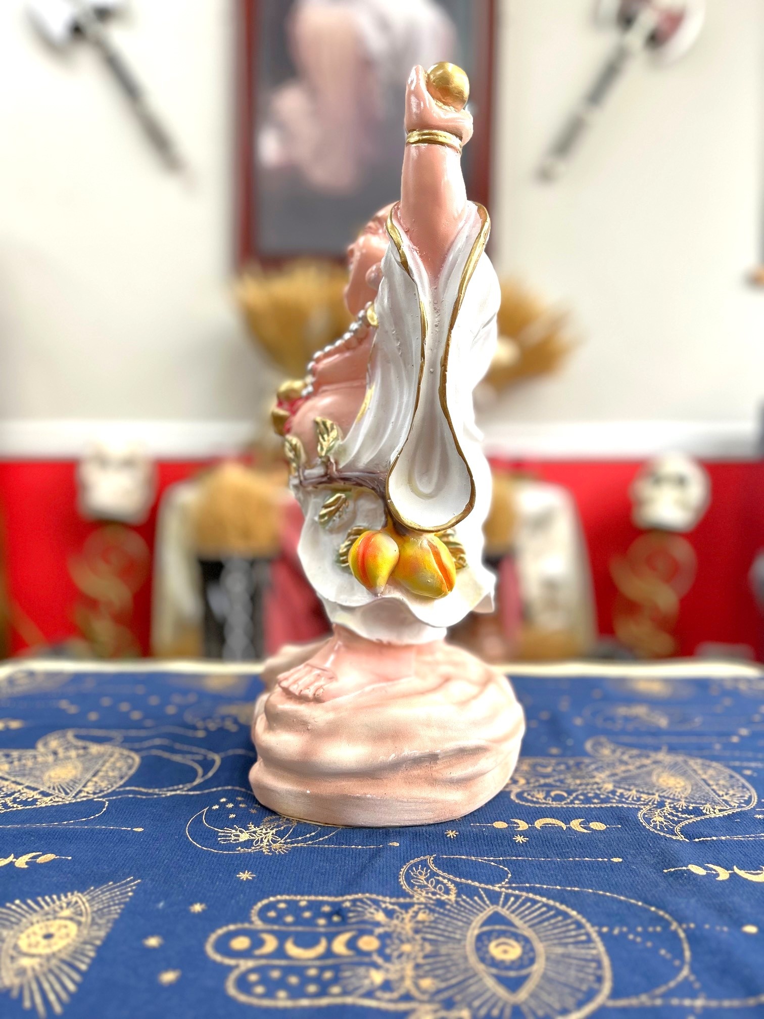 Standing White Buddha 16" Statue