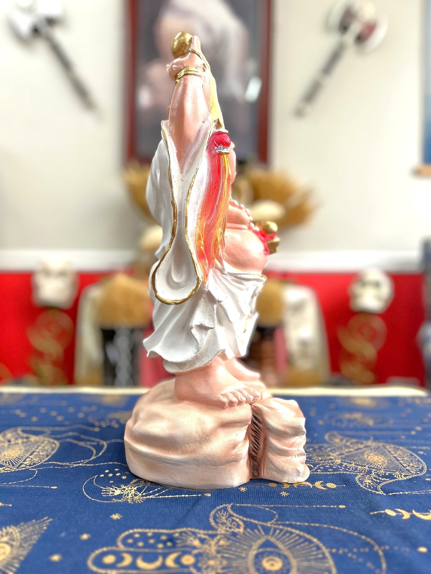 Standing White Buddha 16" Statue