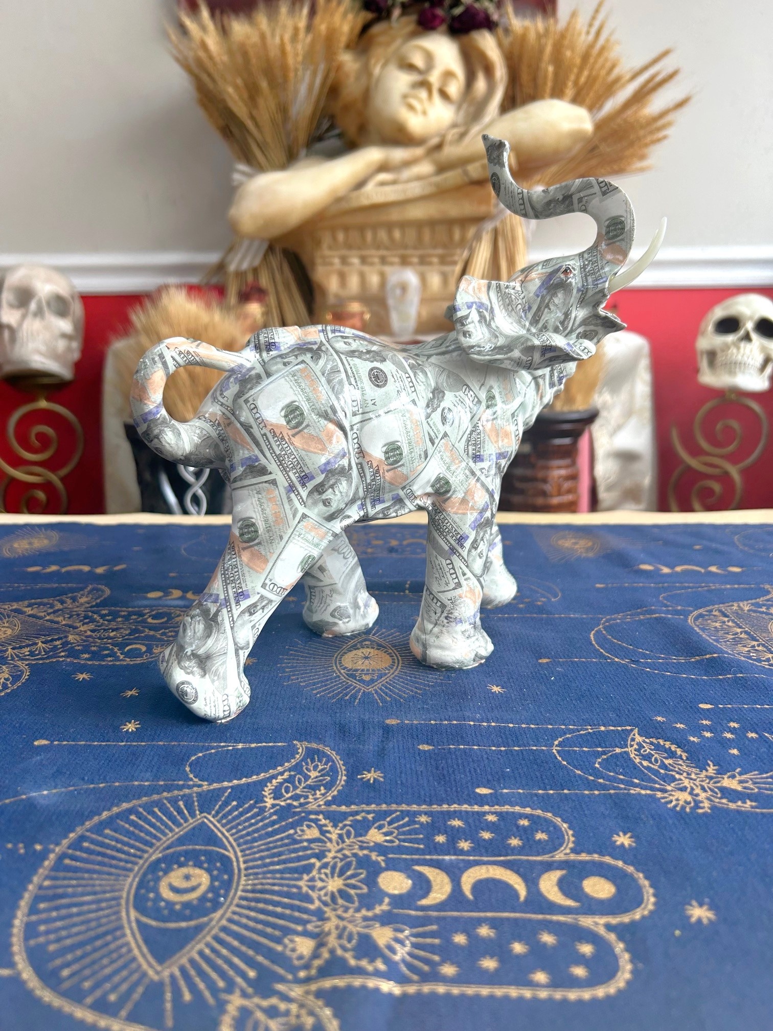 Lucky Money Elephant 9" Statue