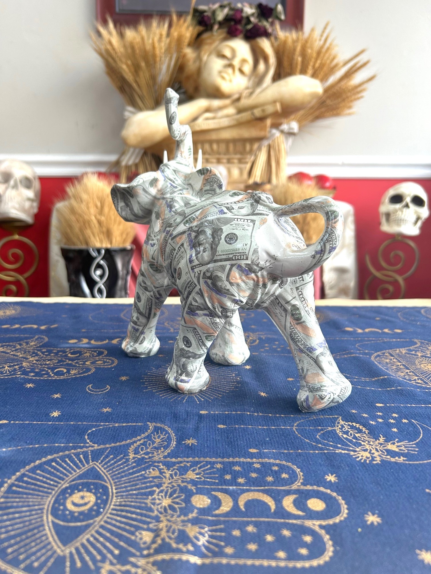 Lucky Money Elephant 9" Statue
