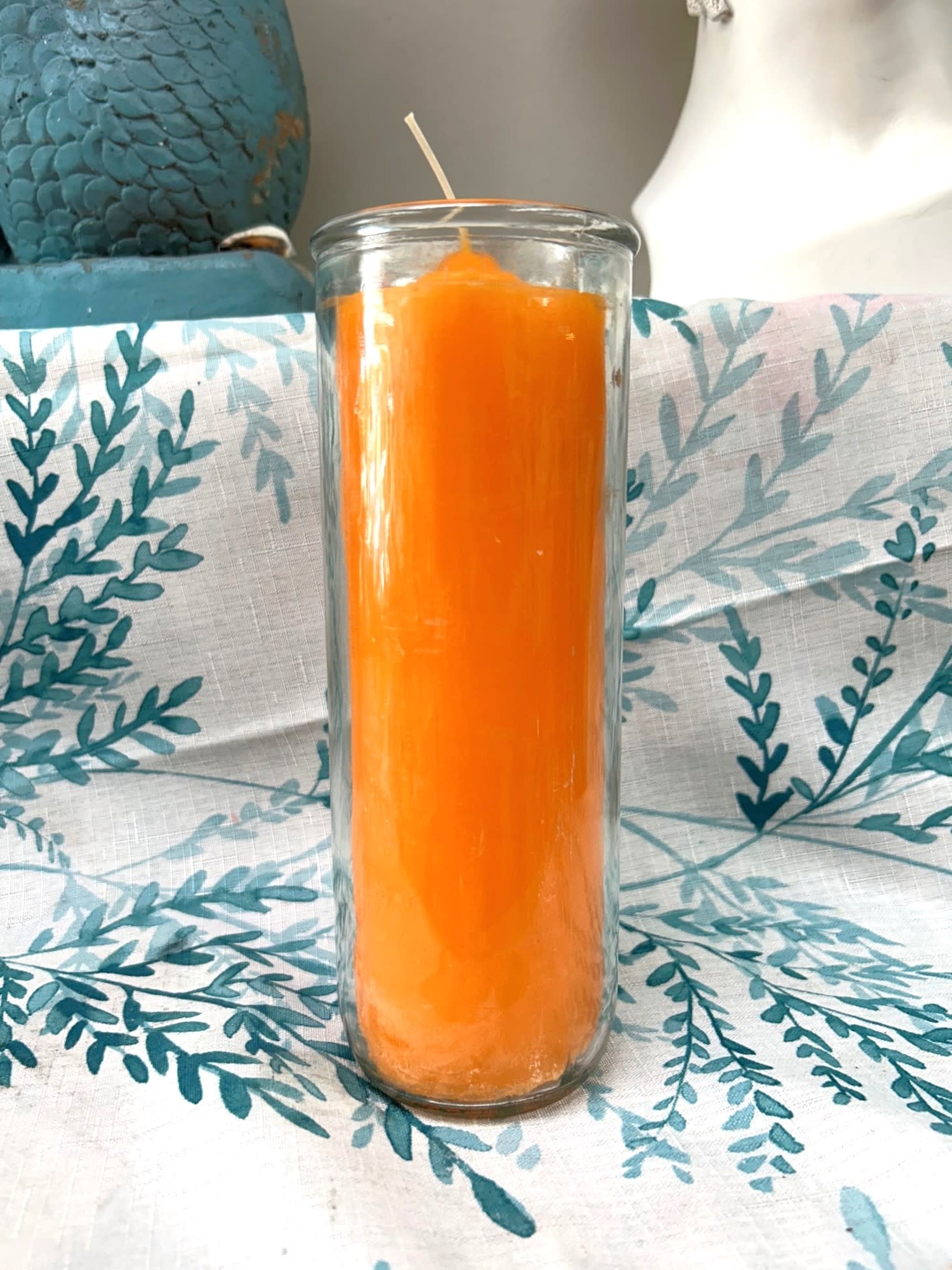 7" Pillar Pullout Candle Orange