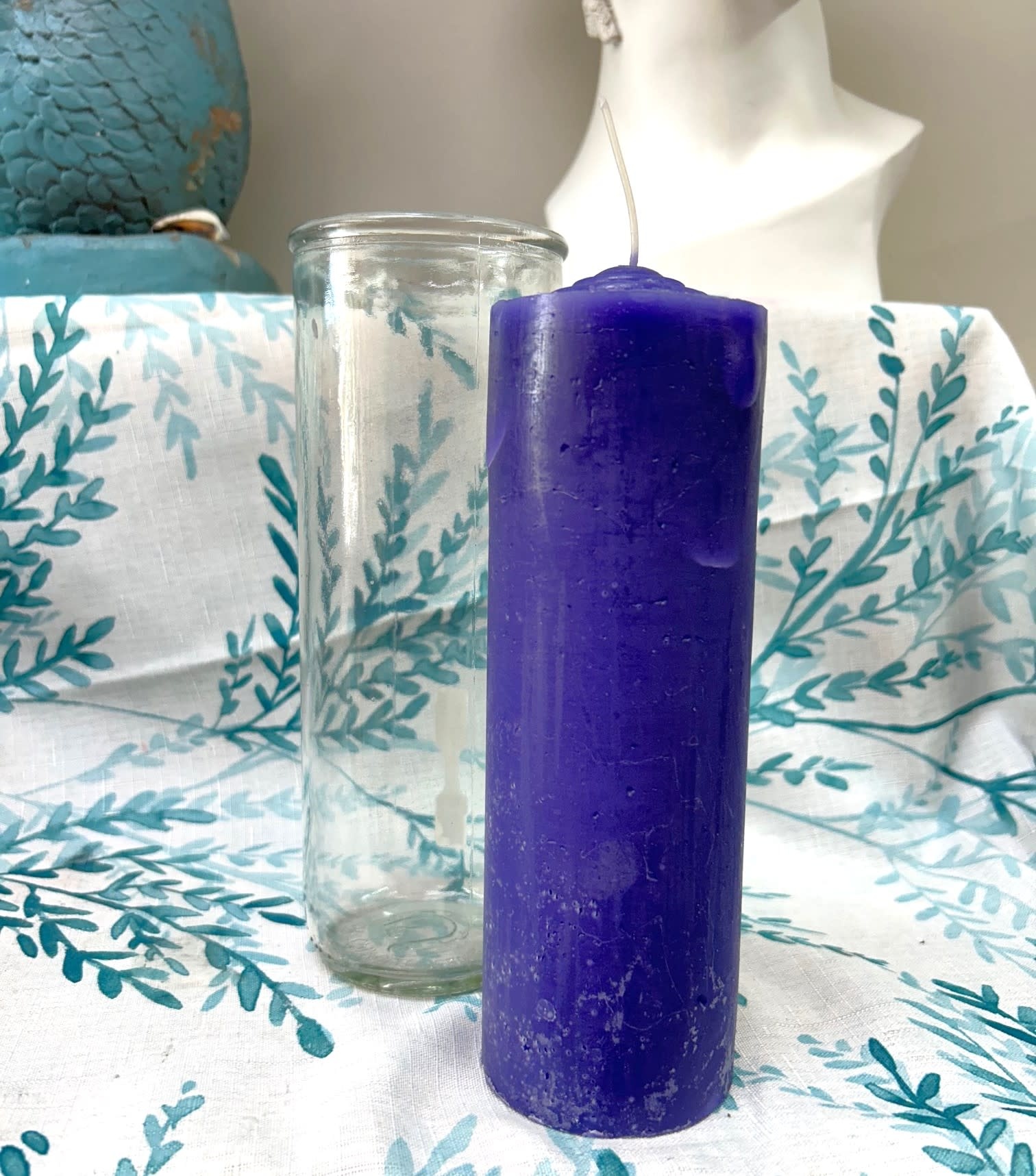 7" Pillar Pullout Candle Purple
