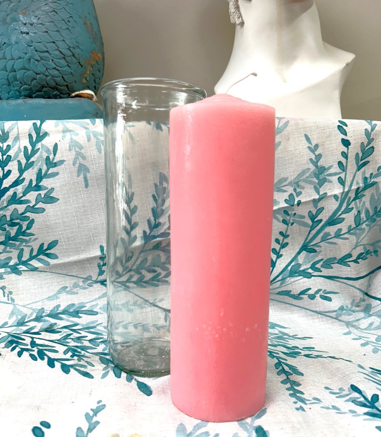 7" Pillar Pullout Candle Pink