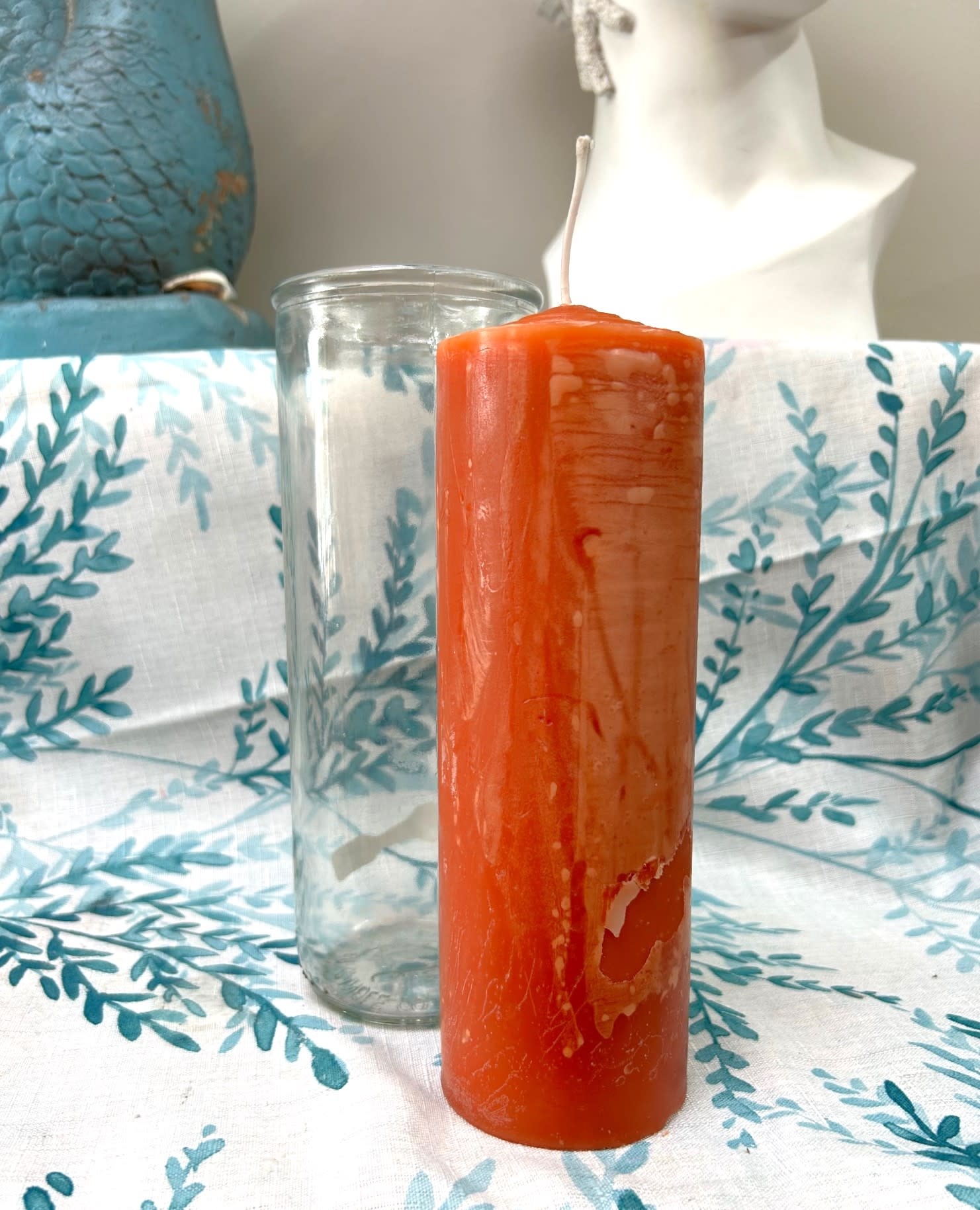 7" Pillar Pullout Candle Brown