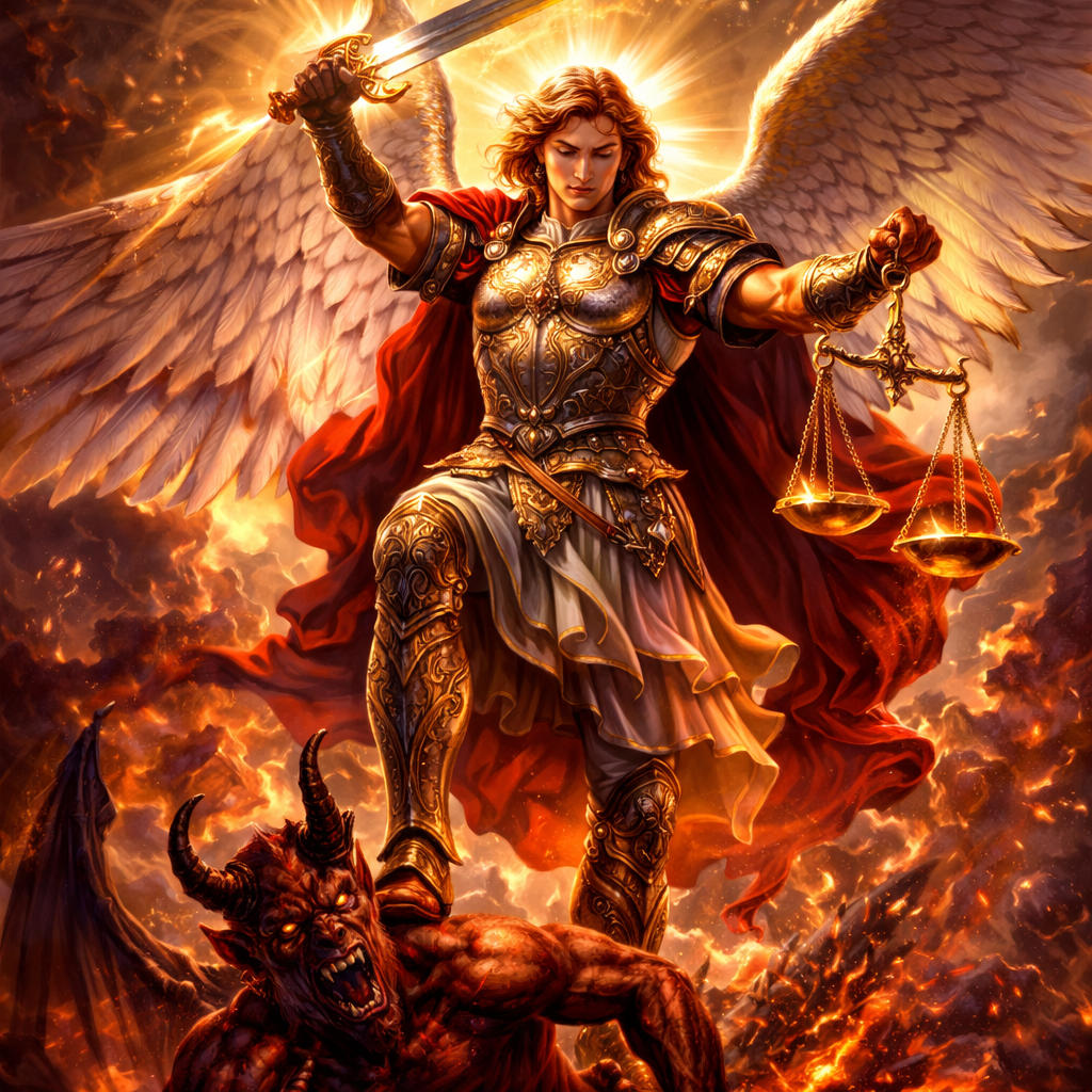 Reading with Saint Michael / Consulta con San Miguel