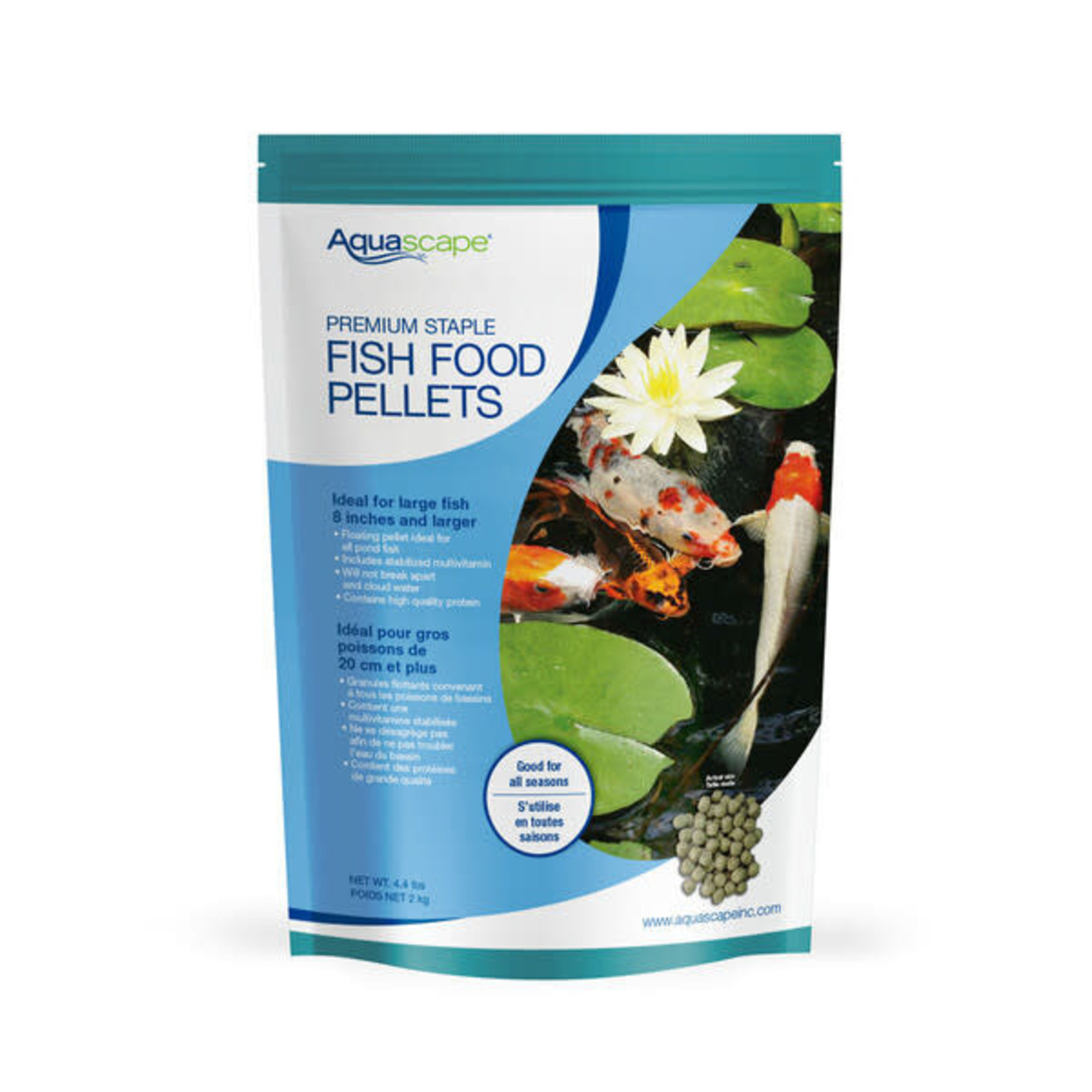 Aquascape Premium Staple Fish Food Pellets - Large Pellets - 4.4 lbs / 2 kg
