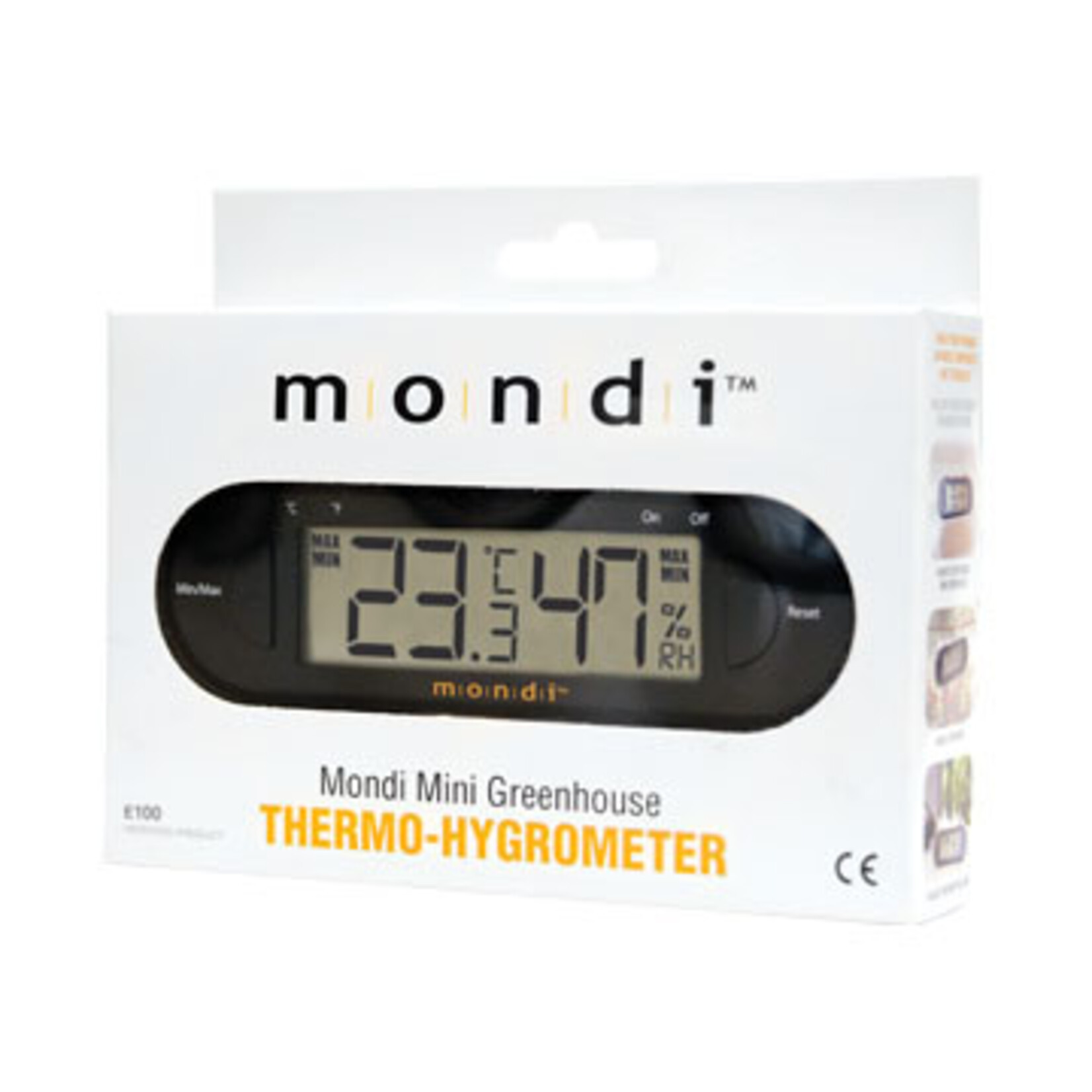 Mondi Mini Greenhouse Thermo Hygrometer Black