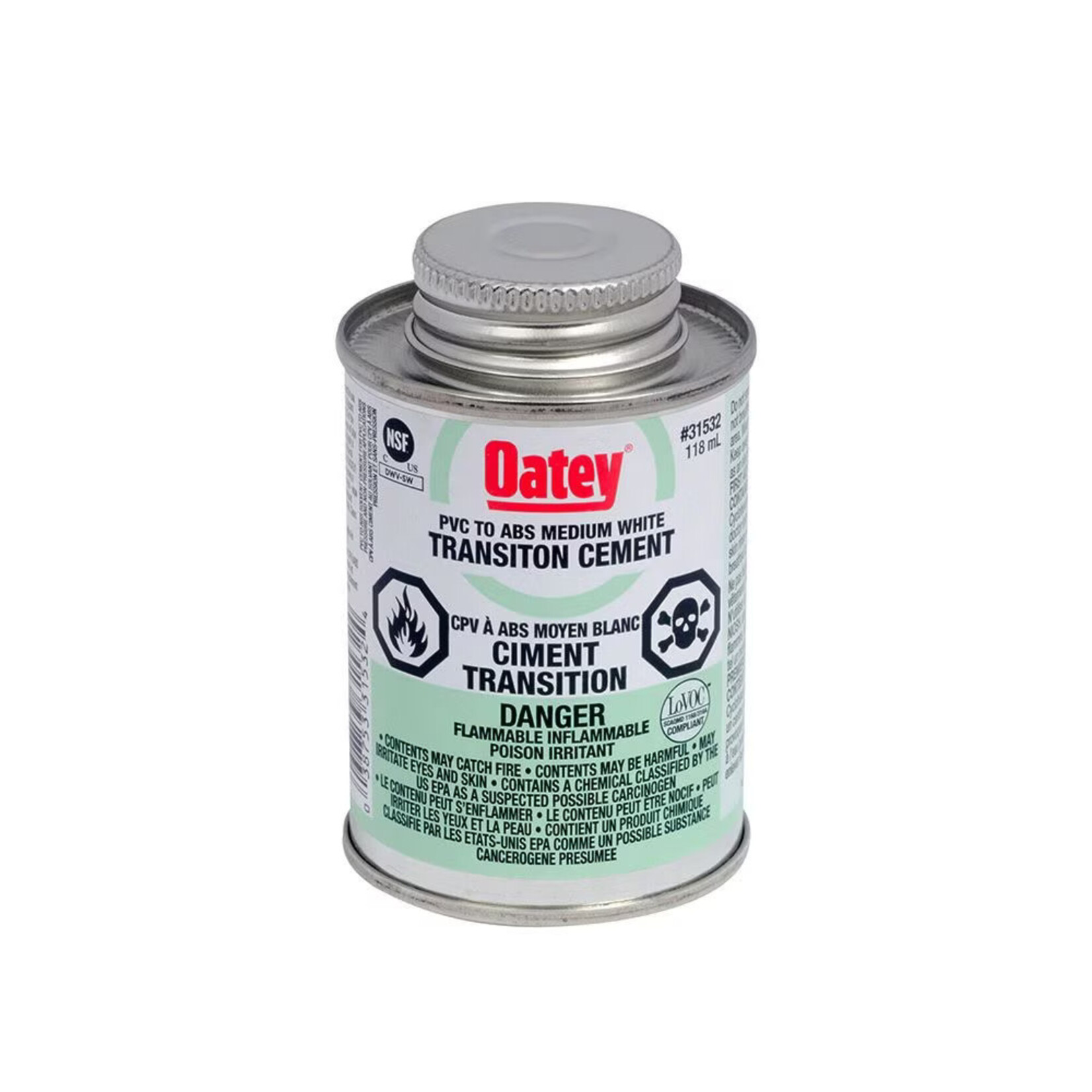 Oatey PVC to ABS Transition Cement - White - 118ml