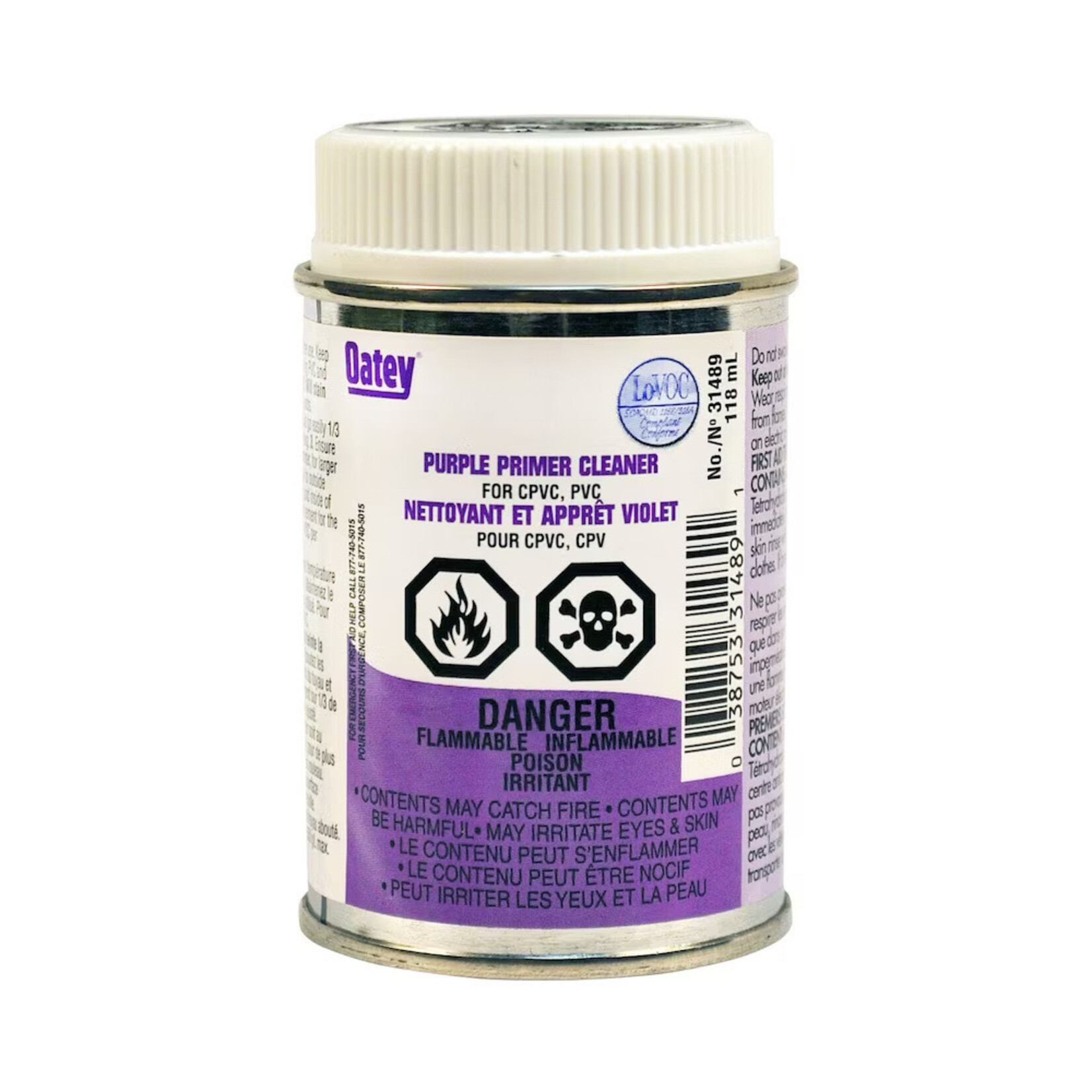 Oatey PVC CPVC Primer Cleaner - Purple - 118ml