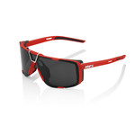 100% Eastcraft Sunglasses, Soft Tact Red frame - Black Mirror Lens