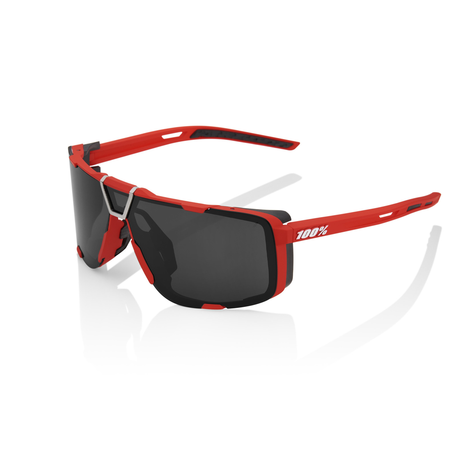 100 Percent Eastcraft Sunglasses, Soft Tact Red frame - Black Mirror Lens