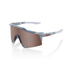 100% Speedcraft Sunglasses, Soft Tact Stone Grey frame - HiPER Crimson Silver Mirror Lens