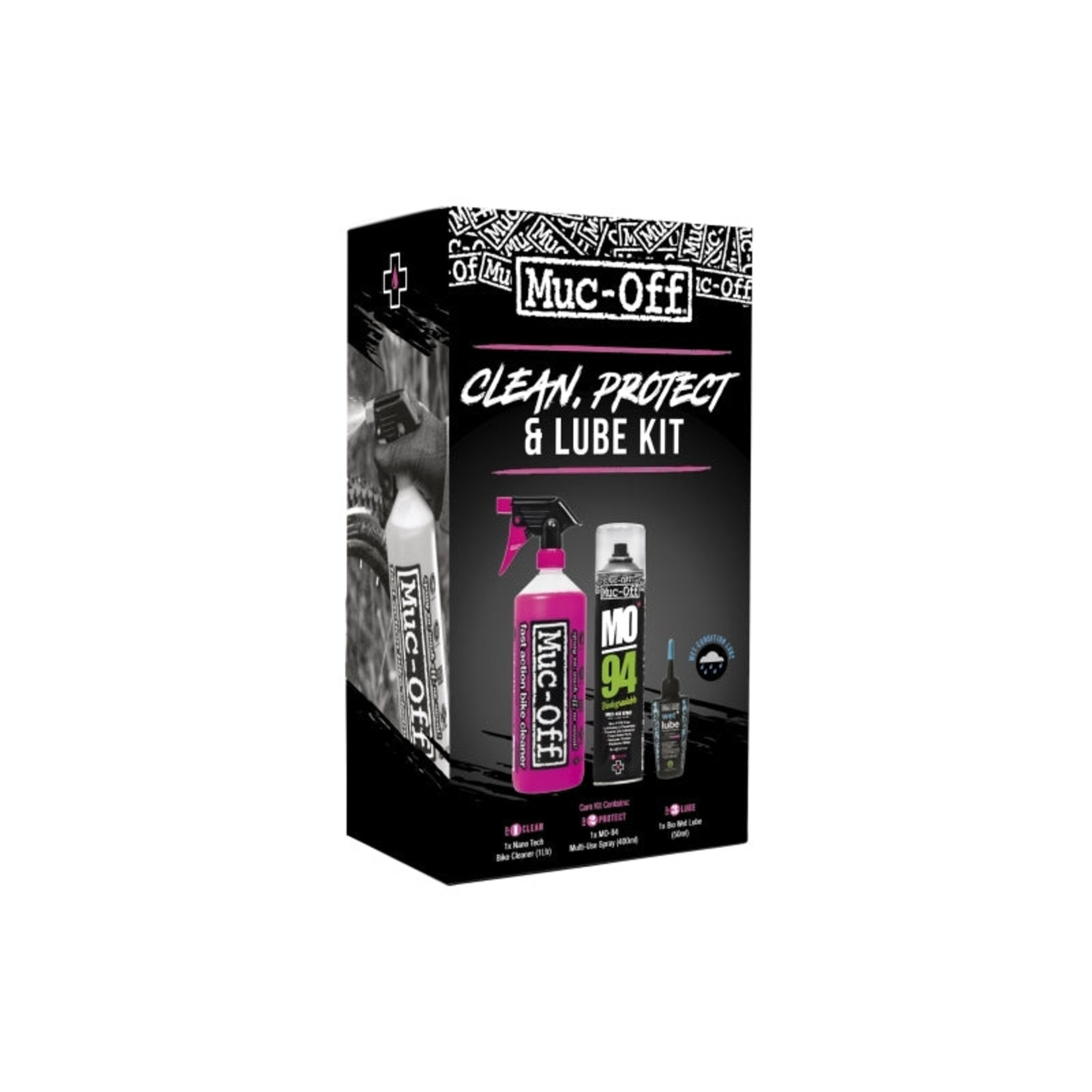 MUC-OFF Kit pulizia moto Clean, Protect and Lube