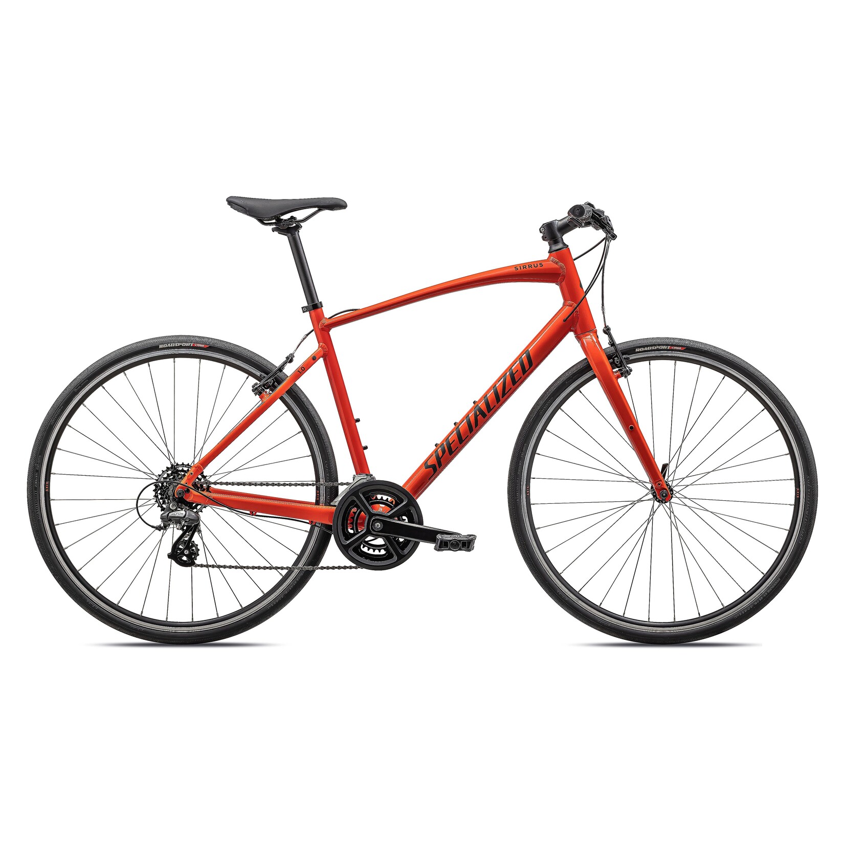Specialized Sirrus 1.0 in GLOSS FIERY RED / SATIN BLACK REFLECTIVE