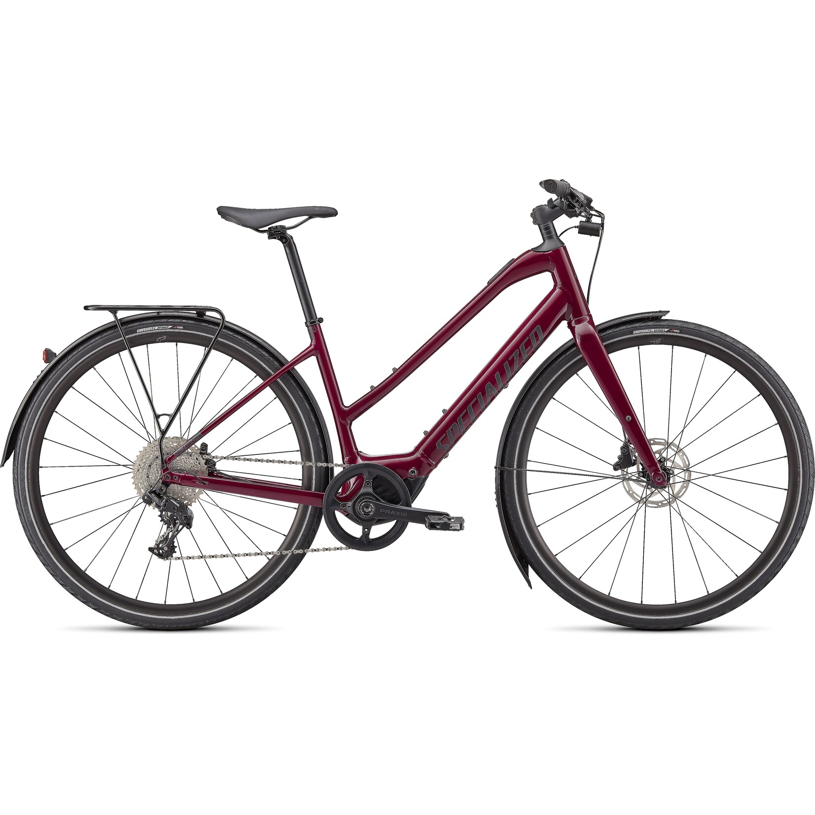 Specialized Turbo Vado SL 4.0 Step-Through EQ in Raspberry / Black Reflective