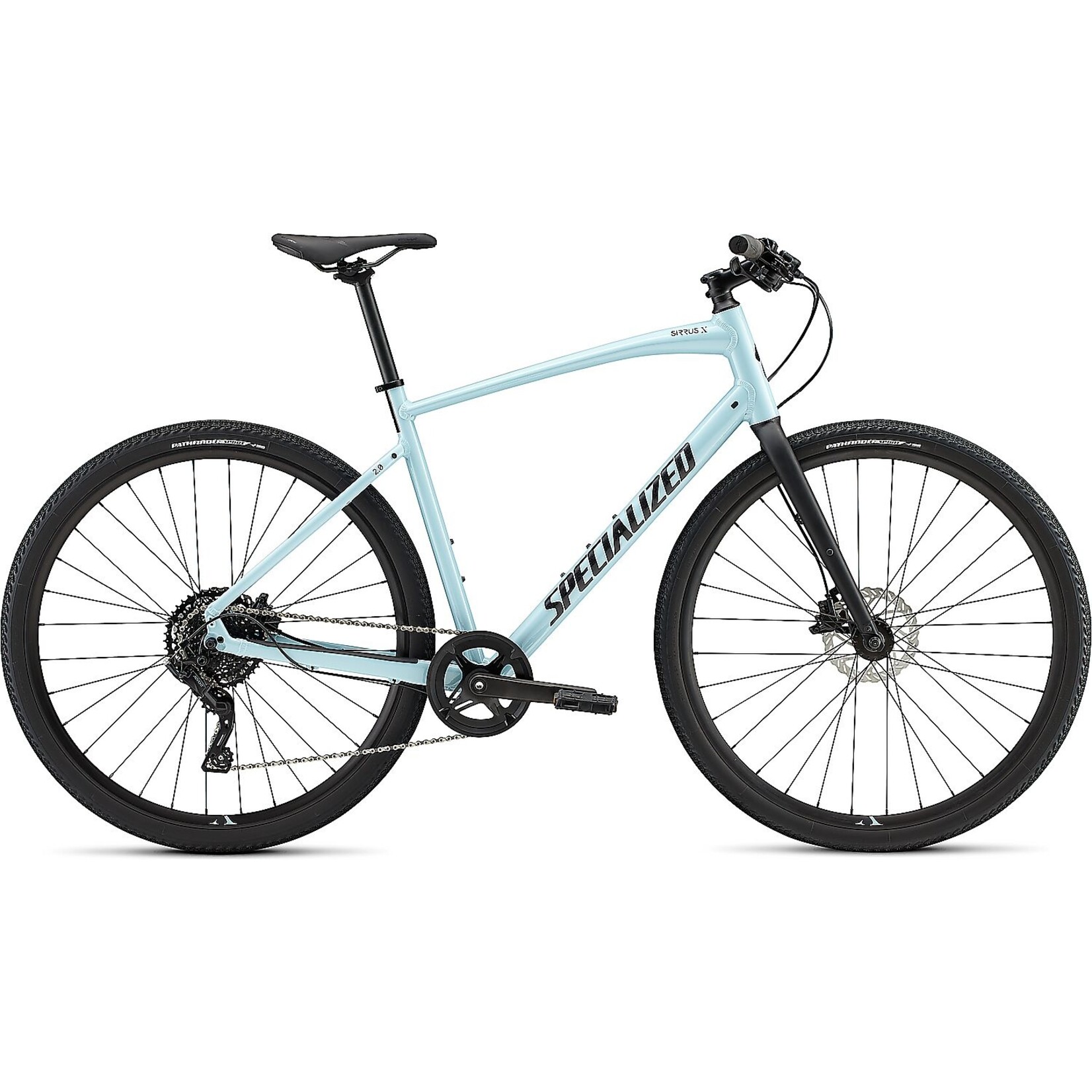 Specialized Sirrus X 2.0 2022 in GLOSS ARCTIC BLUE  BLACK  SATIN BLACK REFLECTIVE