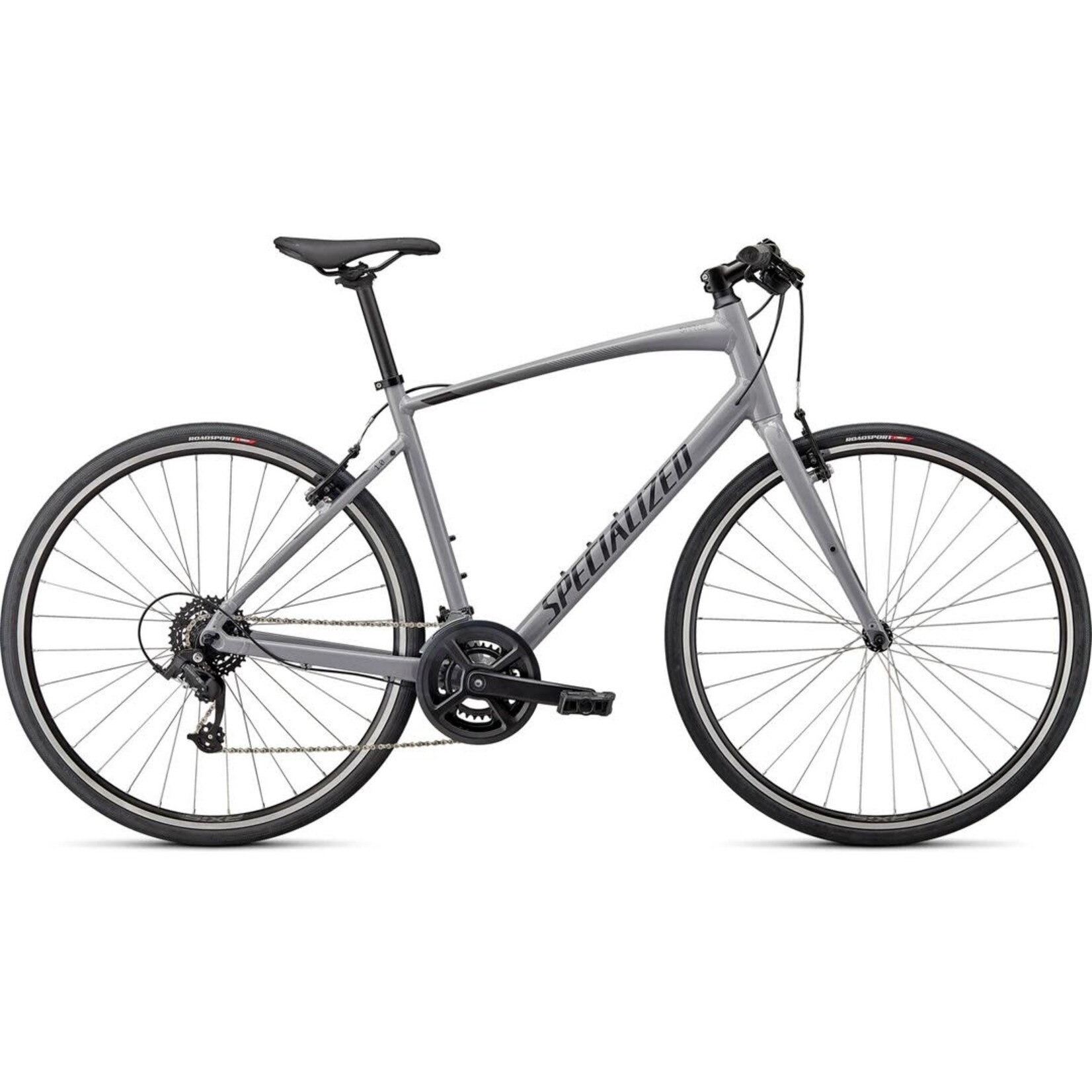 Specialized Sirrus 1.0 2023 in GLOSS COOL GREY  SMOKE  SATIN BLACK REFLECTIVE