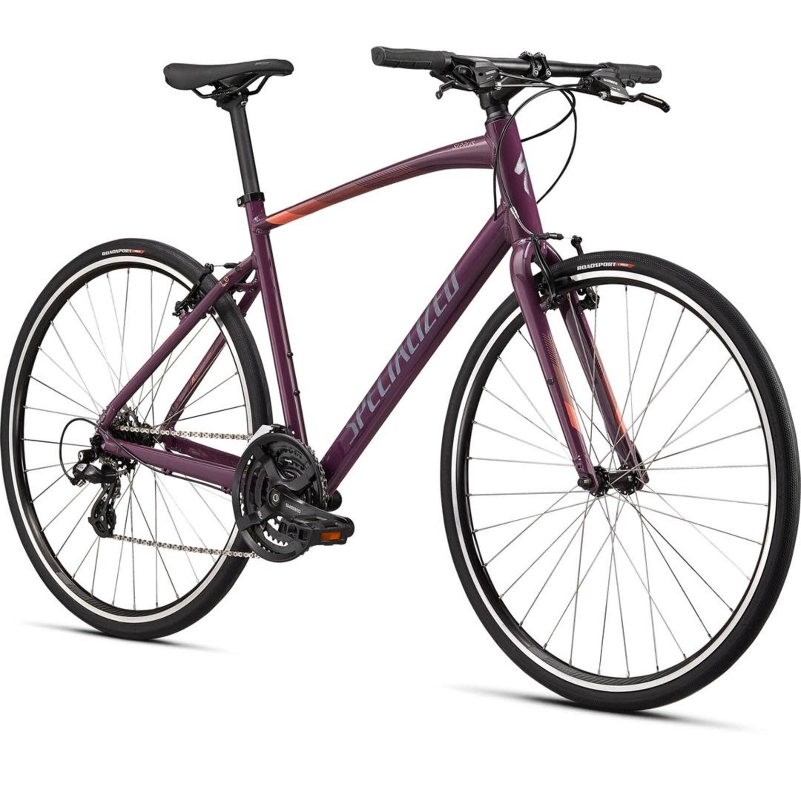 Specialized Sirrus 1.0 2021 in GLOSS CAST LILAC  VIVID CORAL  SATIN BLACK REFLECTIVE