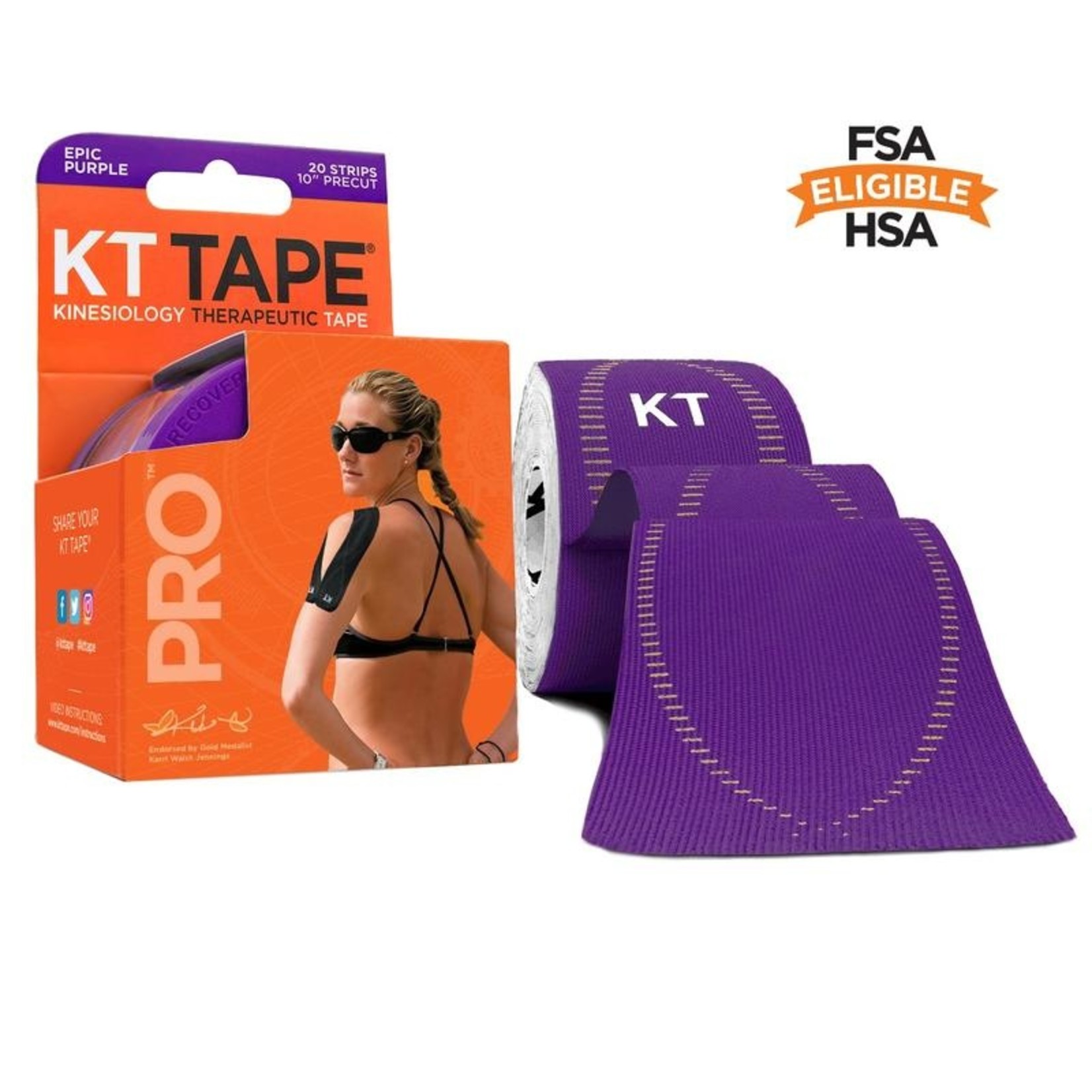 KT Tape KT Tape Pro Synthetic 20 Strips 10" Precut