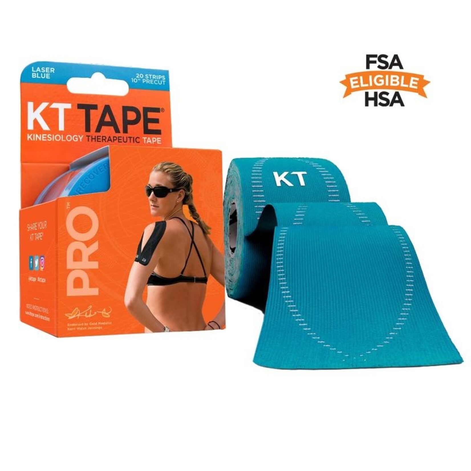 KT Tape KT Tape Pro Synthetic 20 Strips 10" Precut