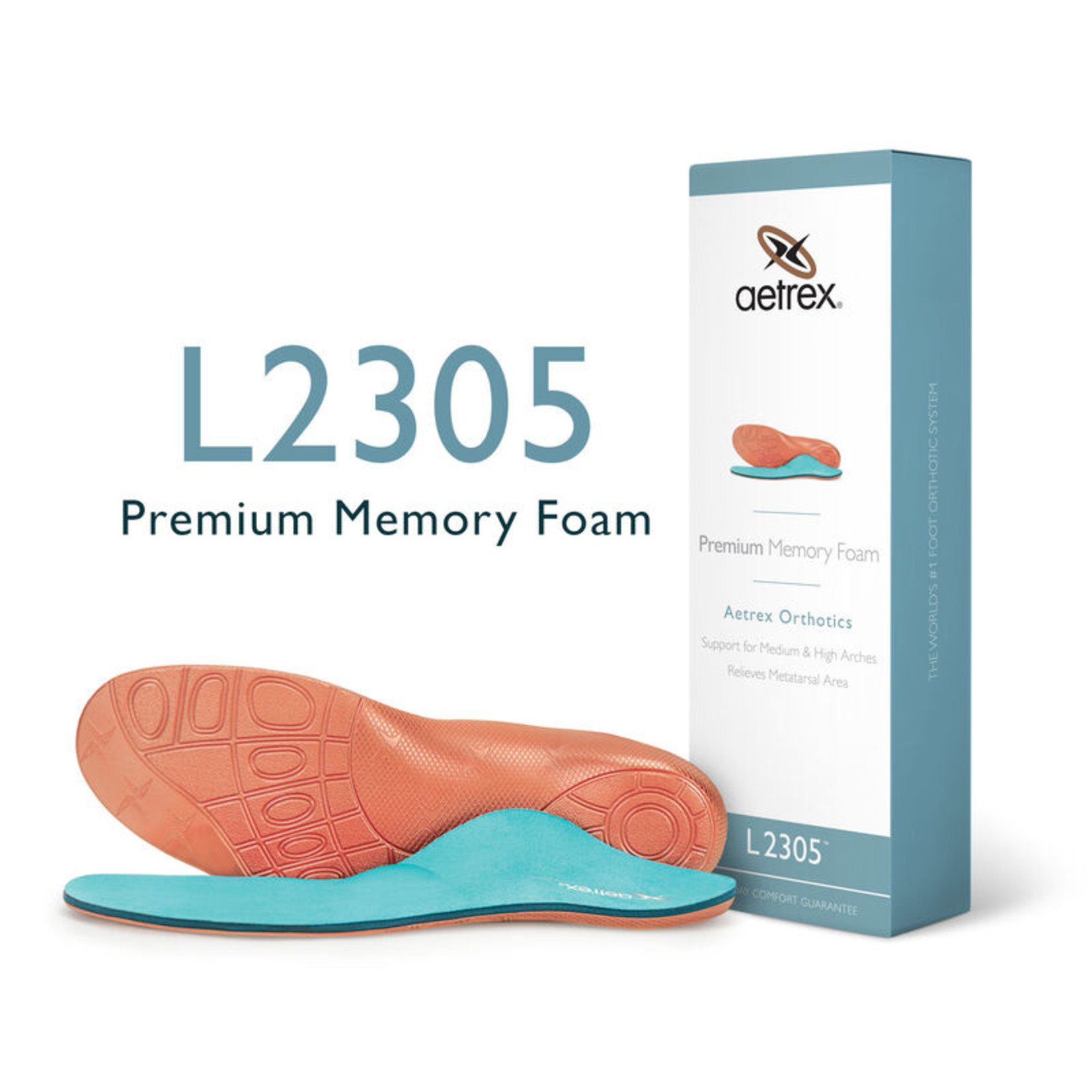Aetrex Men's Premium Memory Foam Orthotics W/ Metatarsal Support