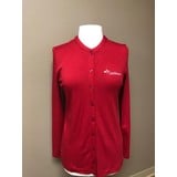  Ladies Button Front Cardigan Red