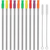  Stainless Steel Straw with Silicone Tip 10.5"