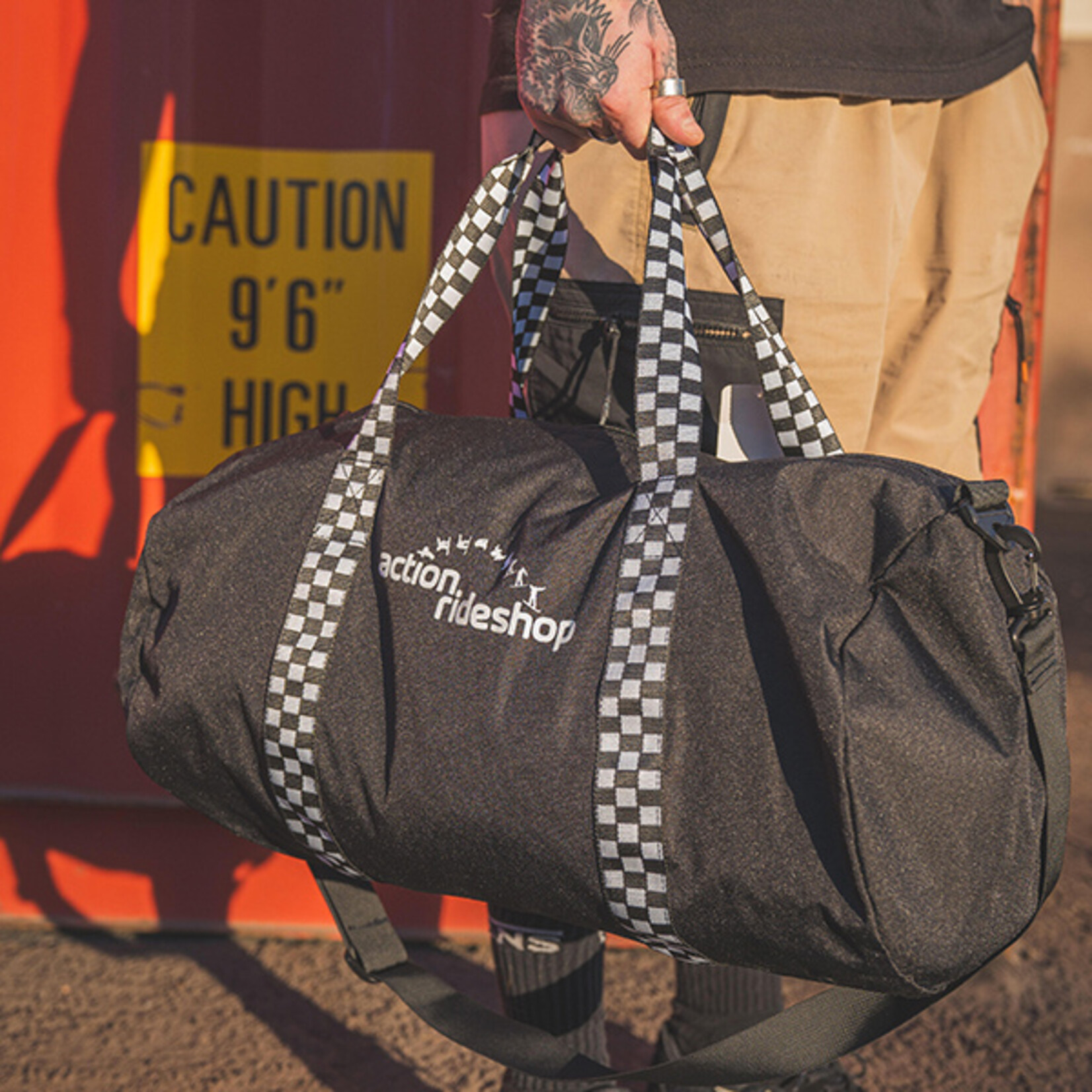 Action Rideshop Board Flipper Checkered Duffle Bag