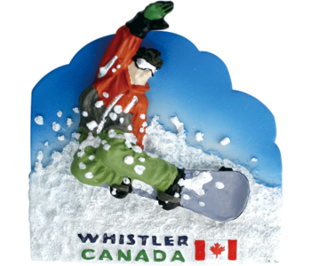 3D Polyresin Magnet - Snowboarder