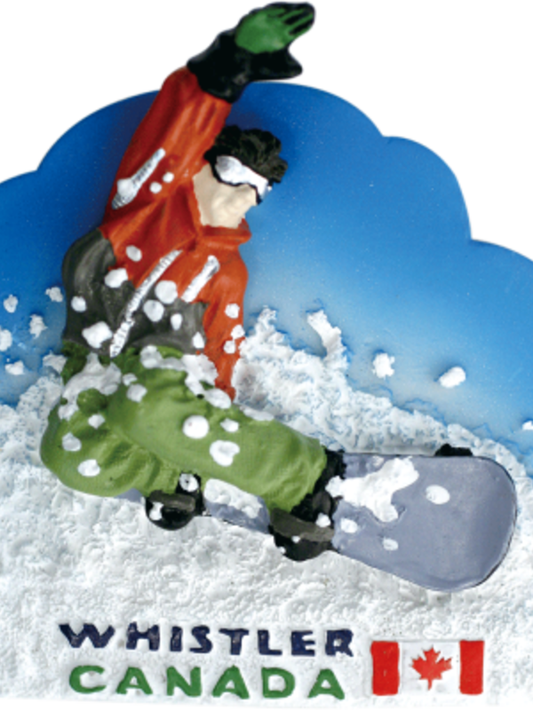3D Polyresin Magnet - Snowboarder