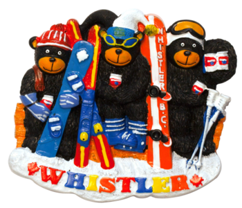 3D Polyresin Magnet - Whistler Three Bears Ski