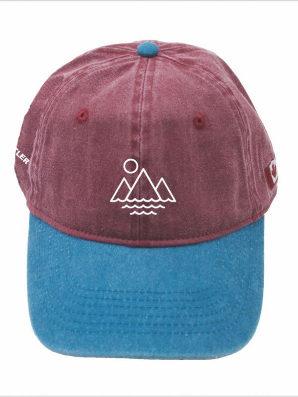 Ballcap Emb. Minimalist Mountains Sun Water - Whistler Burg/Ocean